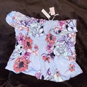 Strapless Floral Top